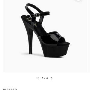 Pleaser Shiny Patent LeatherBlack Platform Heels KISS-209